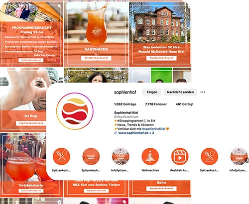 Sophienhof Kiel Mockup für Social Media Posts und Instagram Profil